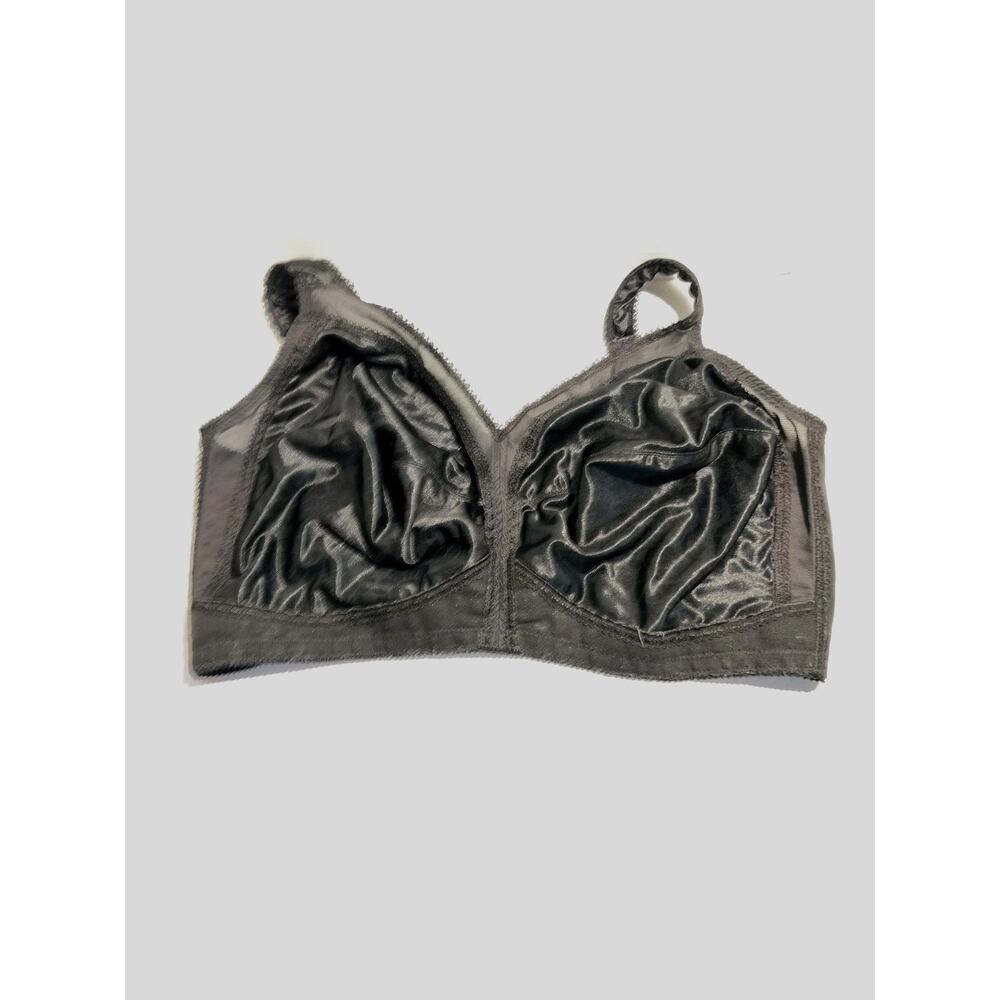 Playtex 44DDD 18 Hour Black Unlined Black Comfortable Straps Bra